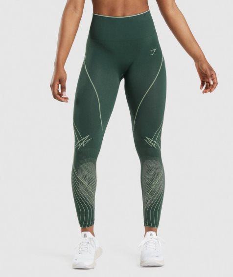 Legginsy Gymshark Apex Seamless High Rise Damskie Zielone | PL 324VQN